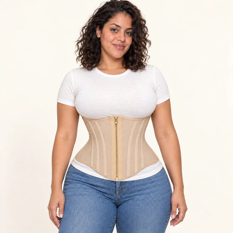 Beige — Kun talje cincher. Styling tøj vist er ikke inkluderet.