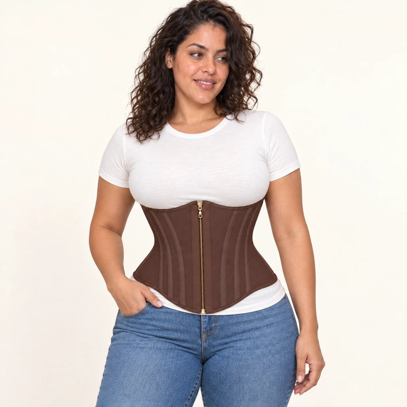 Brun — Kun talje cincher. Styling tøj vist er ikke inkluderet.