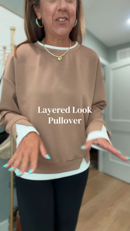 The Layered-Look Pullover — Taupe