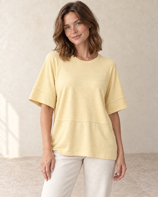 Aveleya oversized batwing top — front view