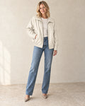 The City Zip Jacket — Ivory — studio view
