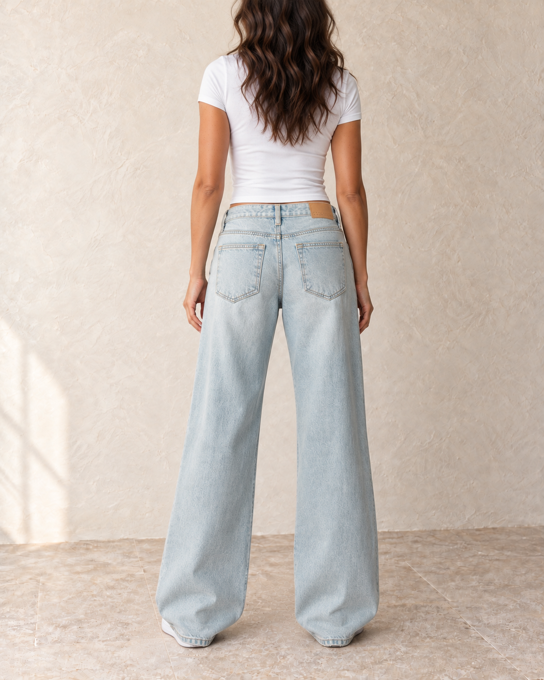 Aveleya low rise baggy jeans — back view