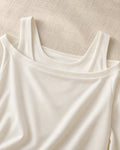 The Layered Comfort Top — Ivory — garment detail