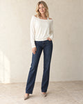 Aveleya The Layered Comfort Top in Ivory — studio view
