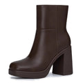Chocolate platform ankle boot