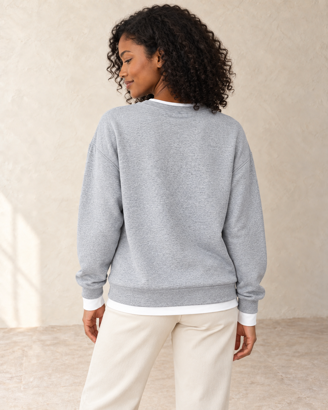Aveleya layered look pullover — back view
