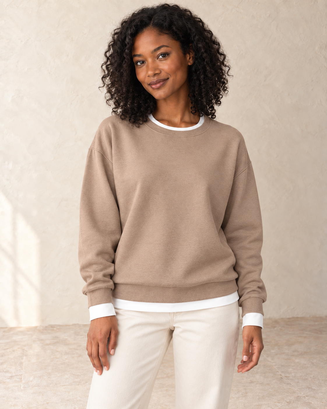 Aveleya layered look pullover — front view