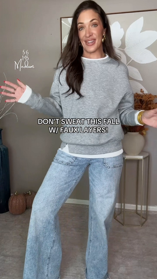 The Layered-Look Pullover — Grey
