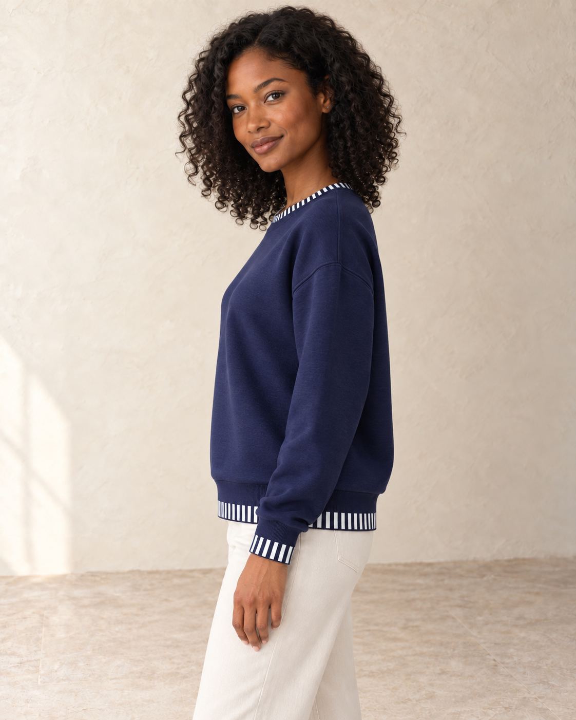 Aveleya layered look pullover — side view