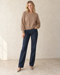 The Relaxed Boatneck Knit — Camel — studio view