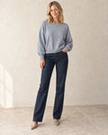 The Relaxed Boatneck Knit — Grey — studio view
