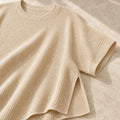 The Easy Rib-Knit Tunic — Oatmeal — garment detail