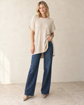The Easy Rib-Knit Tunic — Oatmeal — studio view