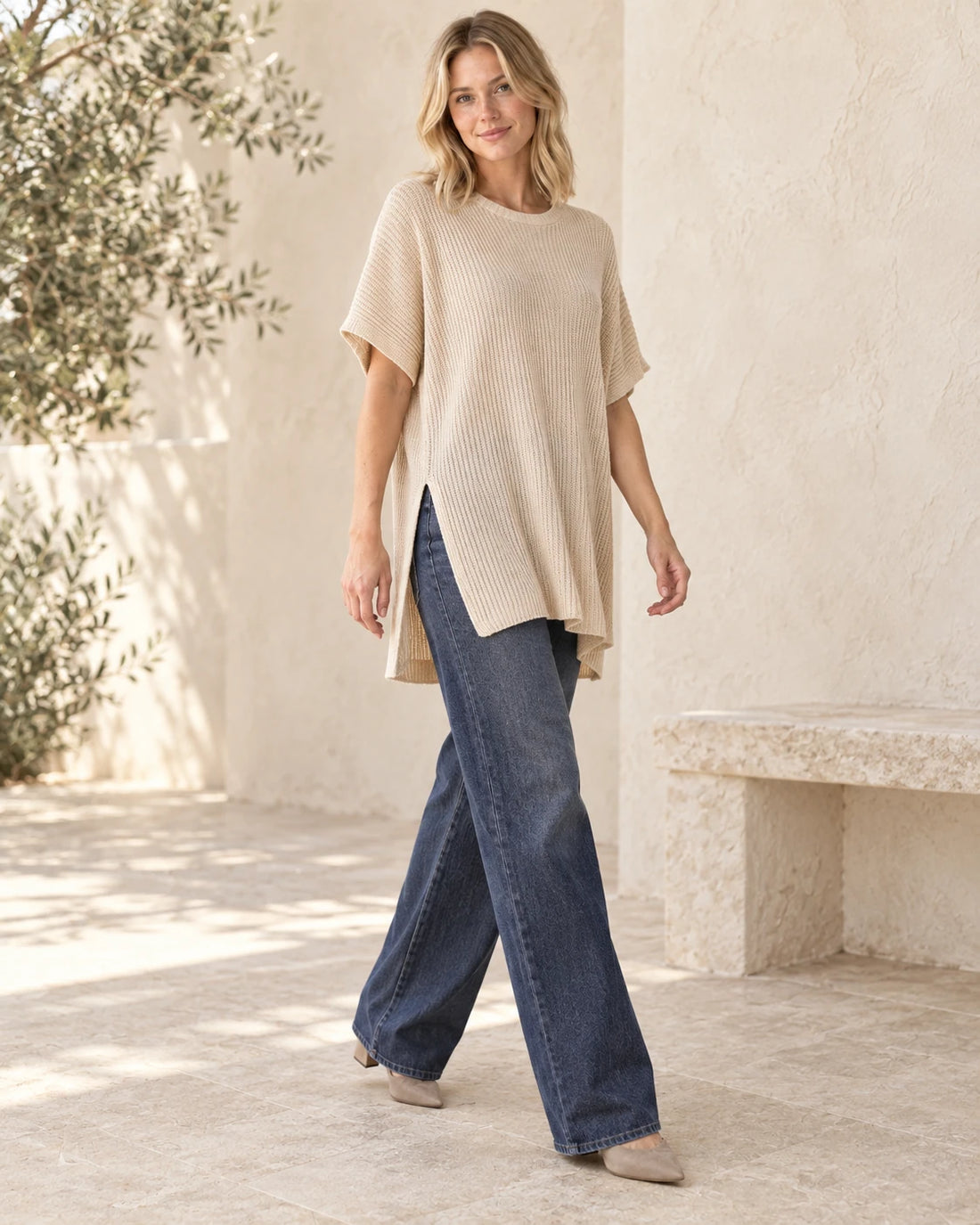 The Easy Rib-Knit Tunic — Oatmeal — outfit inspiration