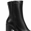 Black sculpted platform ankle boots — zip detail