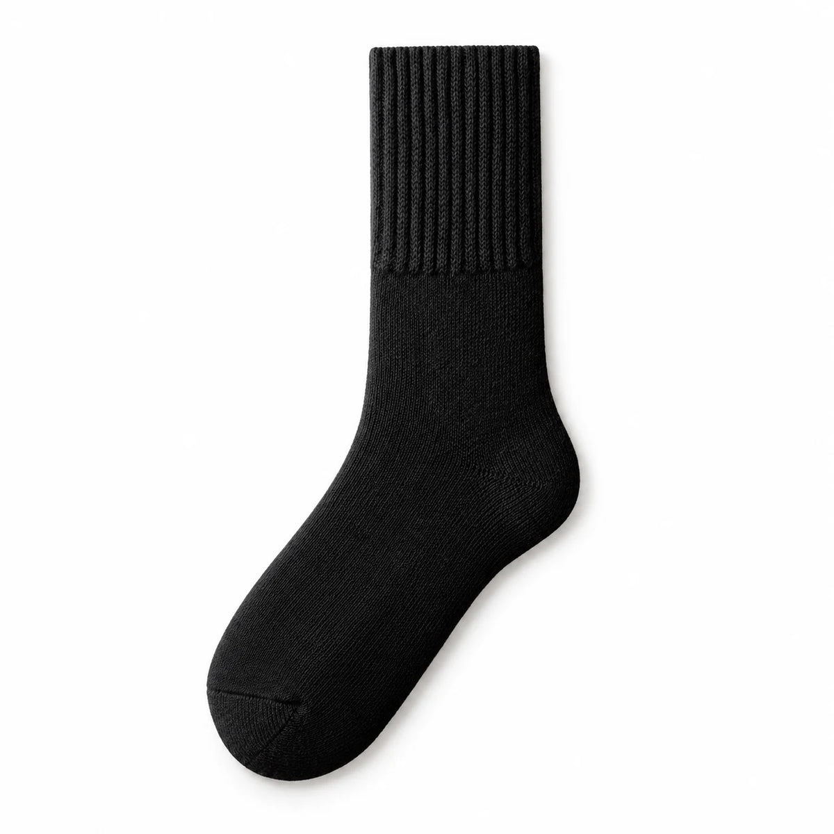 Black brushed crew sock