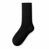 Black brushed crew sock