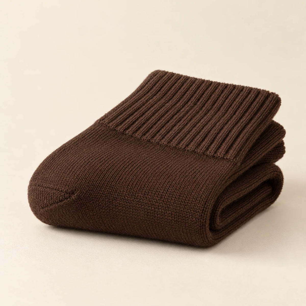 Coffee socks folded to show knit texture
