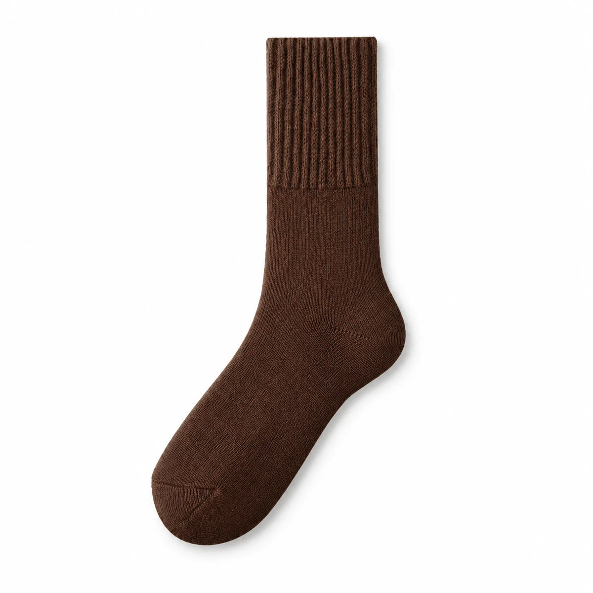 Coffee brushed crew sock