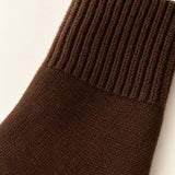 Coffee sock ribbed cuff and knit detail
