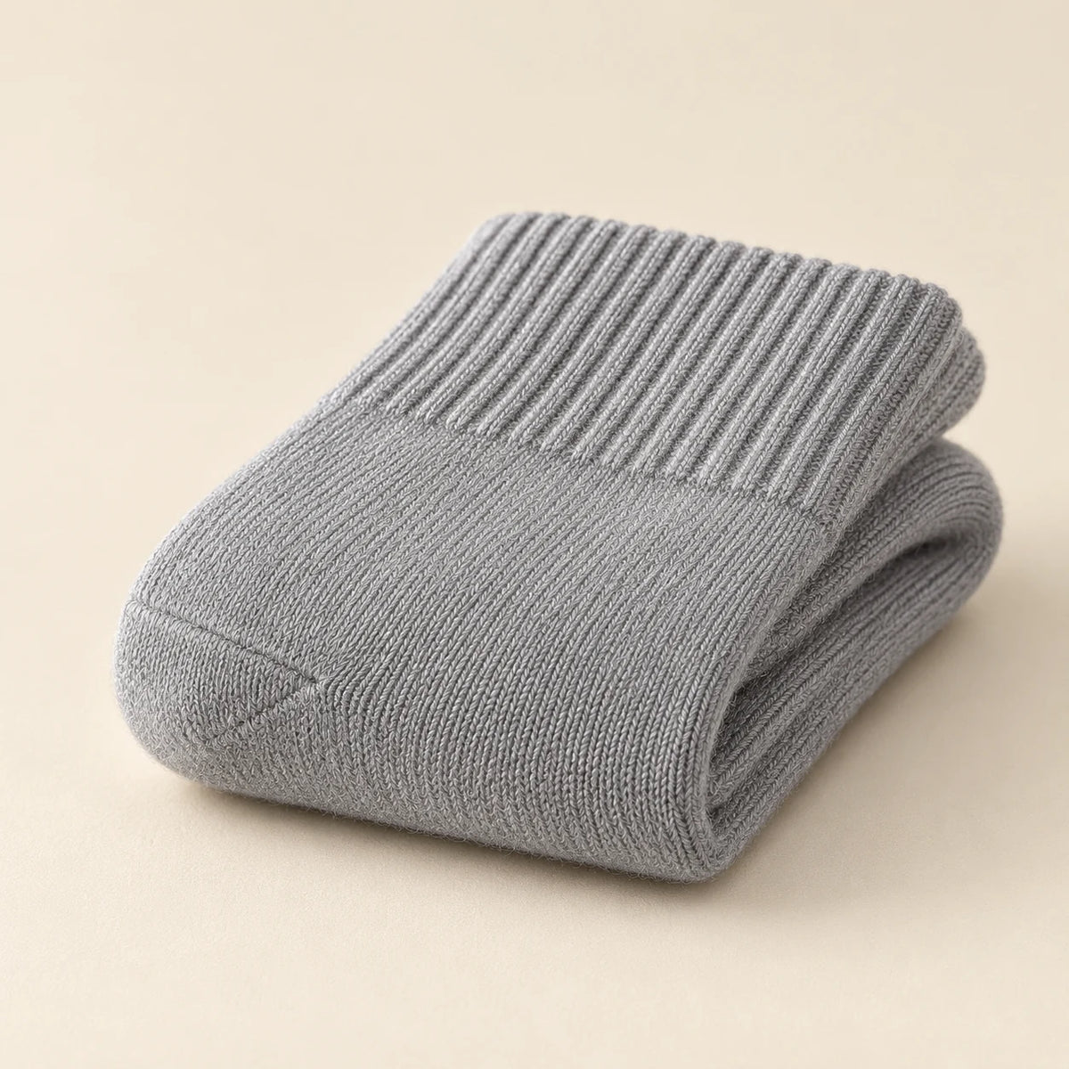 Light Grey socks folded to show knit texture