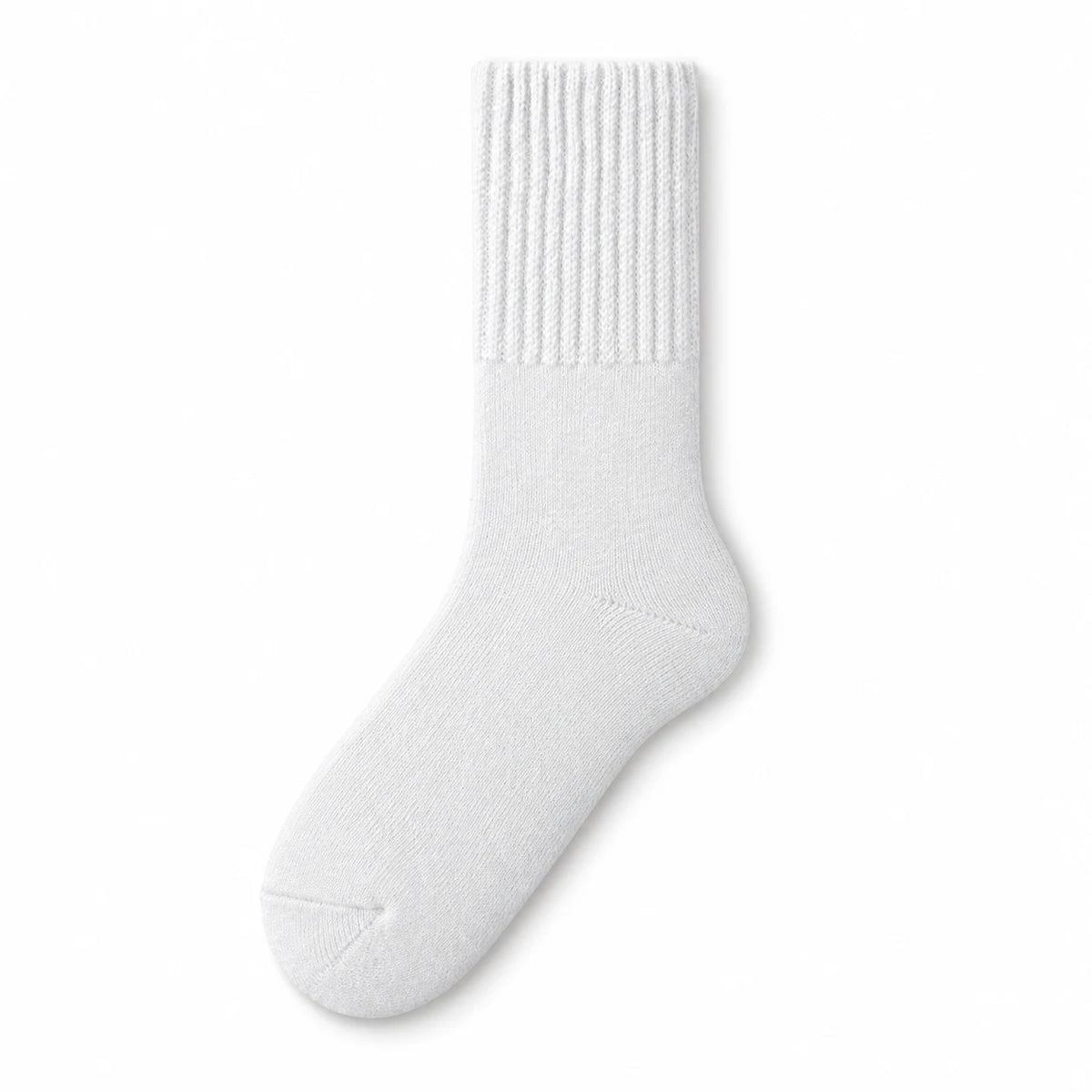 White brushed crew sock