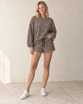 The Weekend Stripe Set — Cocoa Stripe — studio view