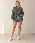 The Weekend Stripe Set — Forest Stripe — studio view