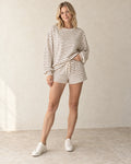 The Weekend Stripe Set — Cream Stripe — studio view