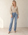 The Wrap-Tie Knit — Beige — studio view