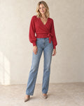 The Wrap-Tie Knit — Red — studio view